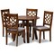 Baxton Studio Mya Grey Upholstered and Walnut Wood 5-Piece Dining Set 172-9875-10895 - alternate 1